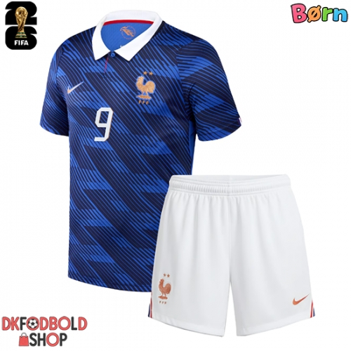 Frankrig Marcus Thuram #9 Hjemmebanesæt Børn VM 2026 Kort ærmer (+ korte bukser)